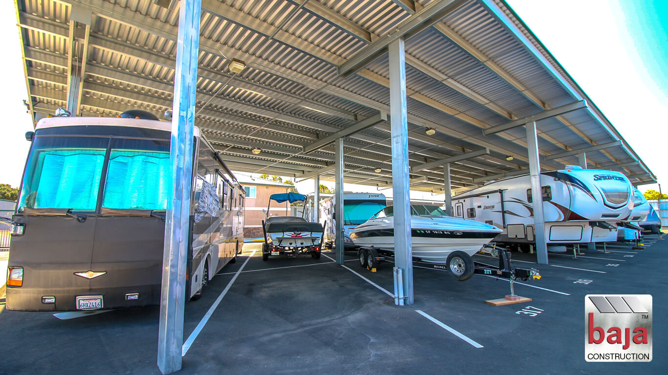 Covered RV & Boat Storage Baja Carports Solar Support Systems